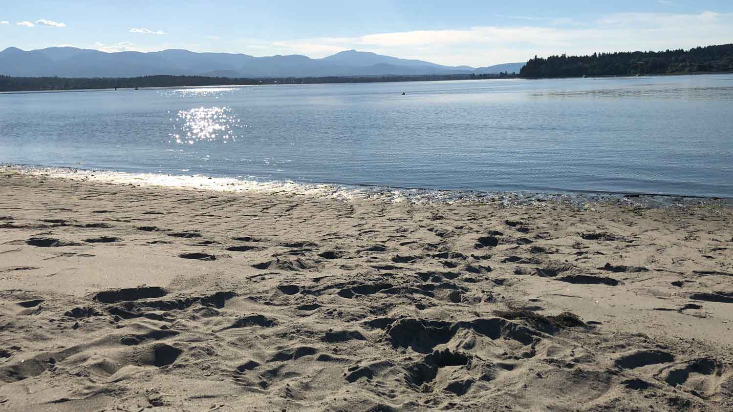 Beach with mountains