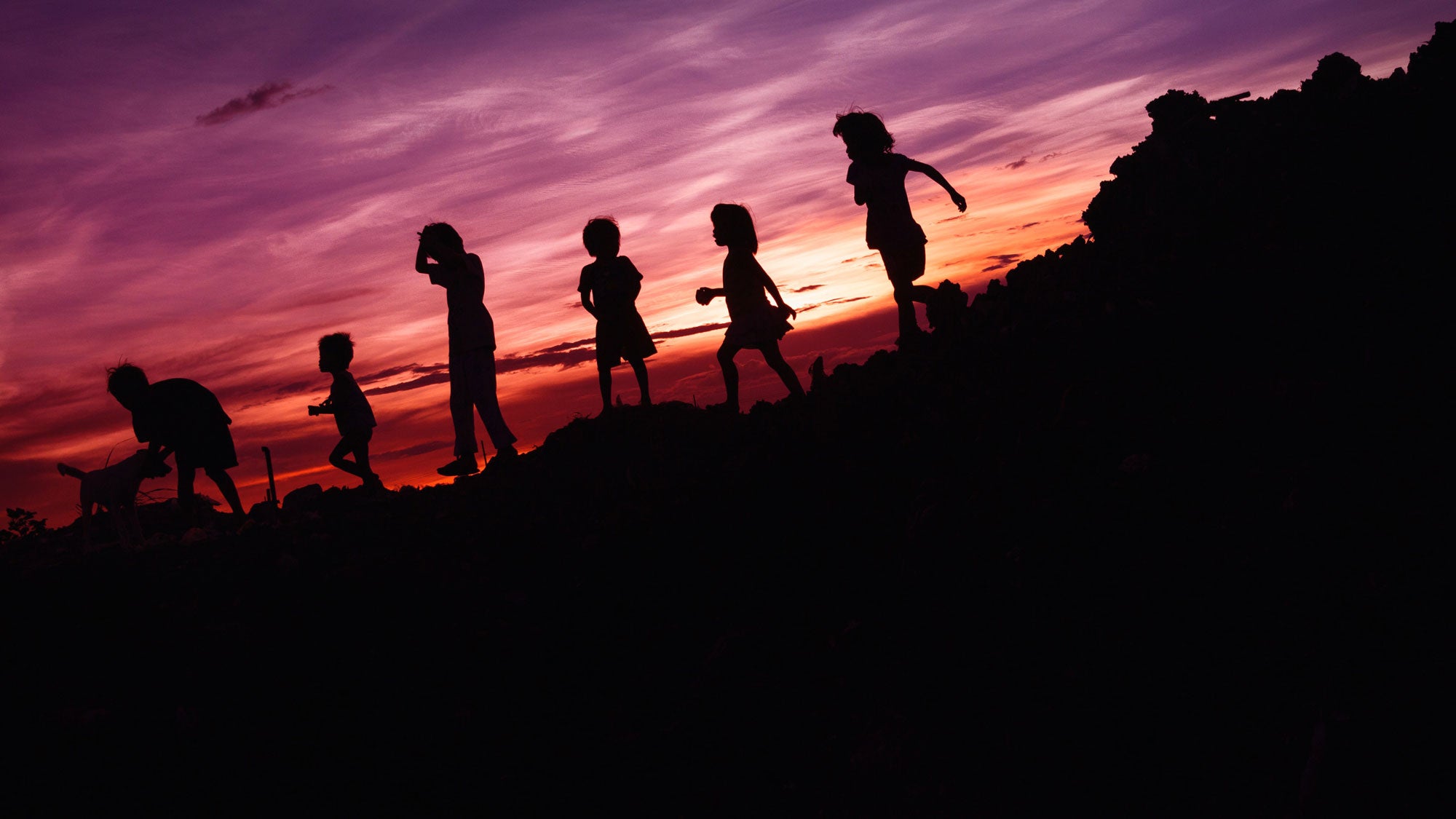 children playing outdoors together